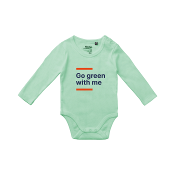 Baby onesie, long sleeve Mint green