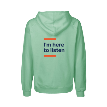 Unisex hoodie with zip Mint green
