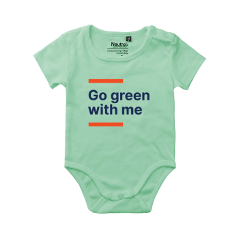 Baby onesie, short sleeve Mint green